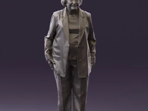 old woman in red jacket 0449 3D Model