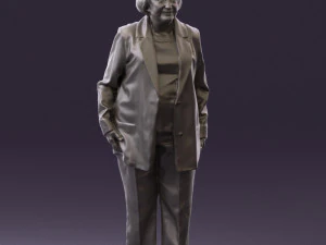 old woman in red jacket 0449 3D Model