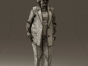 old woman in red jacket 0449 3D Model
