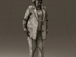 old woman in red jacket 0449 3D Model