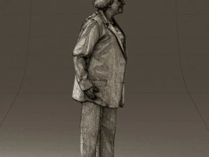 old woman in red jacket 0449 3D Model