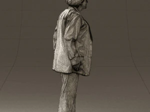 old woman in red jacket 0449 3D Model