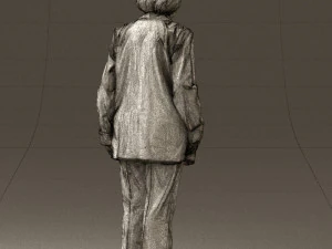 old woman in red jacket 0449 3D Model