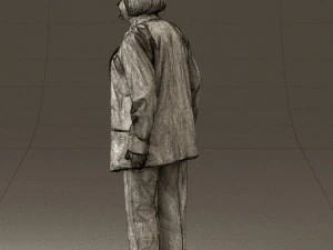 old woman in red jacket 0449 3D Model