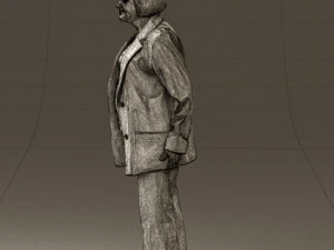 old woman in red jacket 0449 3D Model