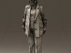 old woman in red jacket 0449 3D Model