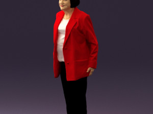 oldwomaninredjacket0449 3d print ready 3D 打印模型