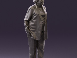 oldwomaninredjacket0449 3d print ready 3D 打印模型