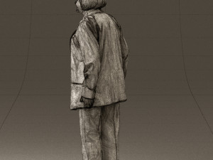 oldwomaninredjacket0449 3d print ready 3D 打印模型
