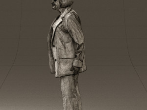 oldwomaninredjacket0449 3d print ready 3D 打印模型