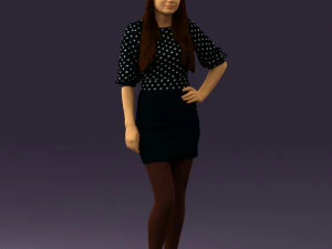 mujer con puntos blancos y negros 0446 listo para imprimir en 3d Modelo de impresión 3D