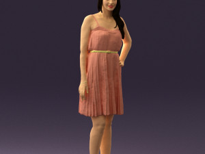 woman in pink dress 0441 3D Model