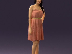 woman in pink dress 0441 Modèle 3D