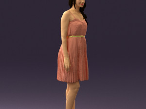 woman in pink dress 0441 Modèle 3D