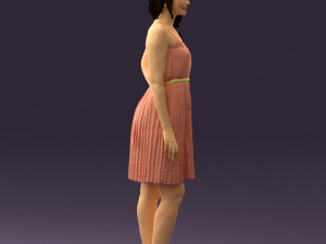 woman in pink dress 0441 Modèle 3D
