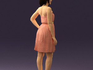 woman in pink dress 0441 Modèle 3D