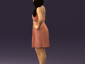 woman in pink dress 0441 Modèle 3D