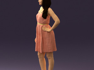 woman in pink dress 0441 Modèle 3D