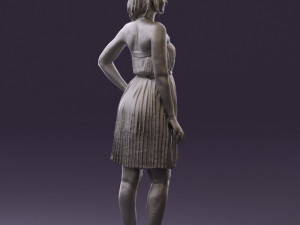 woman in pink dress 0441 Modèle 3D