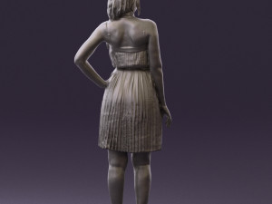 woman in pink dress 0441 Modèle 3D