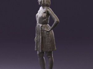 woman in pink dress 0441 Modèle 3D