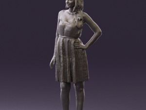 woman in pink dress 0441 Modèle 3D