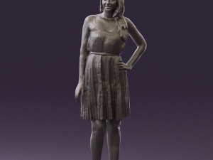 woman in pink dress 0441 Modèle 3D