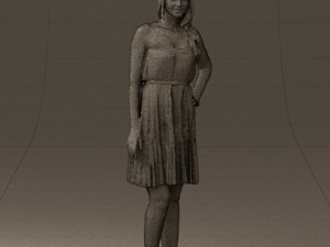 woman in pink dress 0441 Modèle 3D