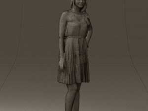 woman in pink dress 0441 Modèle 3D