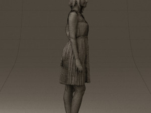 woman in pink dress 0441 Modèle 3D
