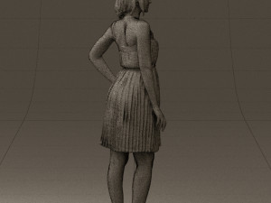 woman in pink dress 0441 Modèle 3D