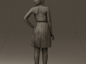 woman in pink dress 0441 Modèle 3D