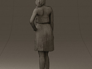 woman in pink dress 0441 Modèle 3D