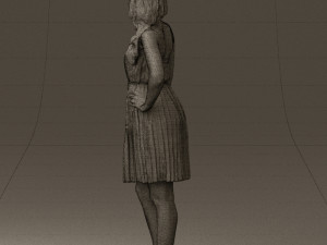 woman in pink dress 0441 Modèle 3D