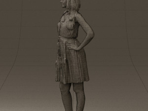 woman in pink dress 0441 Modèle 3D