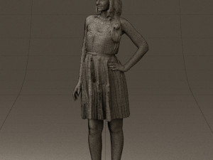 woman in pink dress 0441 Modèle 3D