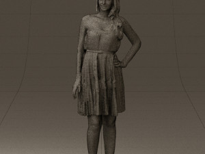 woman in pink dress 0441 Modèle 3D