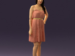 woman in pink dress 0441 3d print ready 3D Print Model