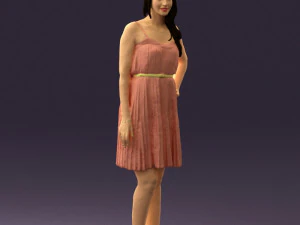 woman in pink dress 0441 3d print ready 3D Print Model