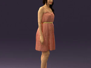 woman in pink dress 0441 3d print ready 3D Print Model