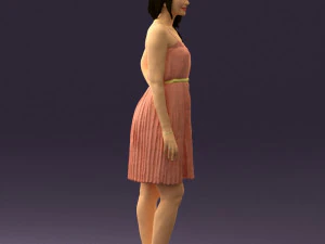 woman in pink dress 0441 3d print ready 3D Print Model