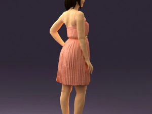 woman in pink dress 0441 3d print ready 3D Print Model