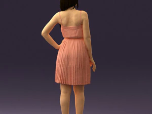 woman in pink dress 0441 3d print ready 3D Print Model