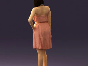 woman in pink dress 0441 3d print ready 3D Print Model