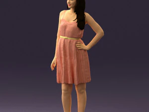 woman in pink dress 0441 3d print ready 3D Print Model