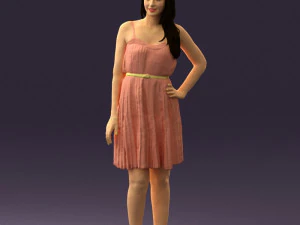woman in pink dress 0441 3d print ready 3D Print Model
