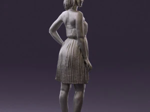 woman in pink dress 0441 3d print ready 3D Print Model