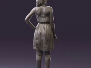 woman in pink dress 0441 3d print ready 3D Print Model