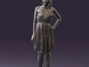 woman in pink dress 0441 3d print ready 3D Print Model