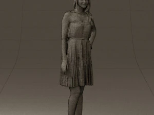woman in pink dress 0441 3d print ready 3D Print Model